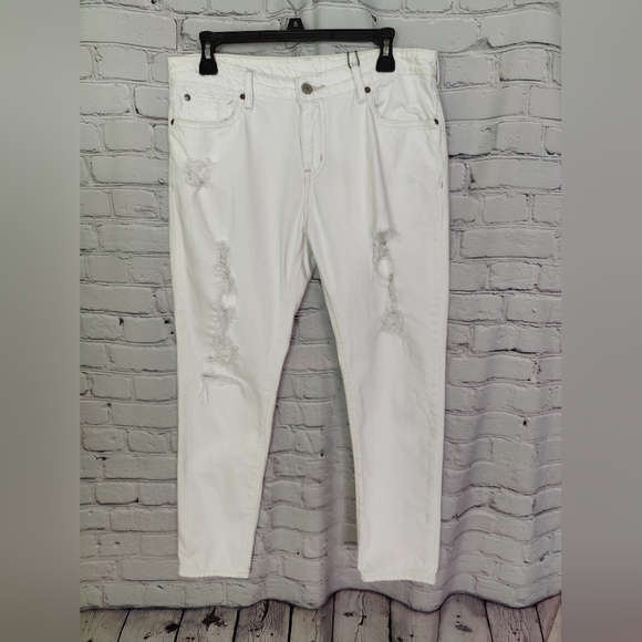 Ralph Lauren Denim Supply Distressed White Mid Rise Jeans Size 30 NWOT - Picture 1 of 7